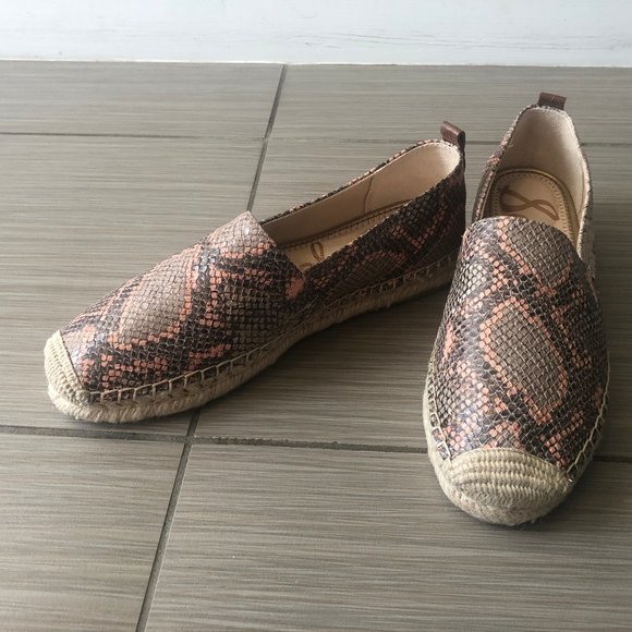 NEW Sam Edelman Khloe Snakeskin Espadrilles Flats - Picture 1 of 7